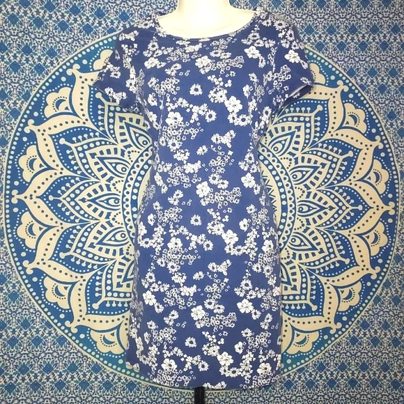 Floral Blue Old Navy Dress - Picture 1 of 5